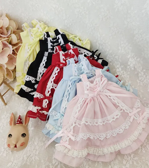 Blythe Ob24 Kerr Doll Dress, Solid Color Lace Lace Suspender Skirt Doll Clothes  Doll Accessories