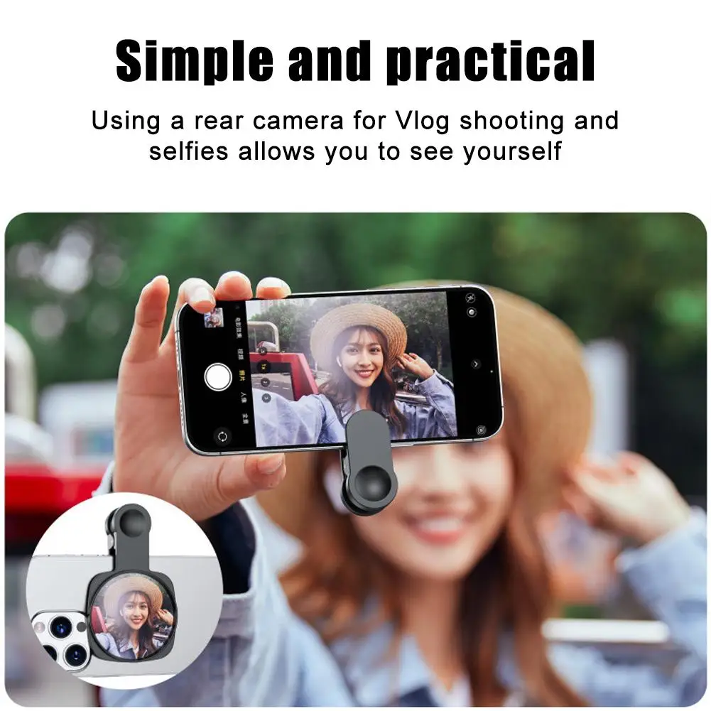 Smartphone Camera Mirror Reflection Clip Kit Portable Mobile Phone Camera Mirror Clip With Storage Bag Phone Rear Selfie Mirror