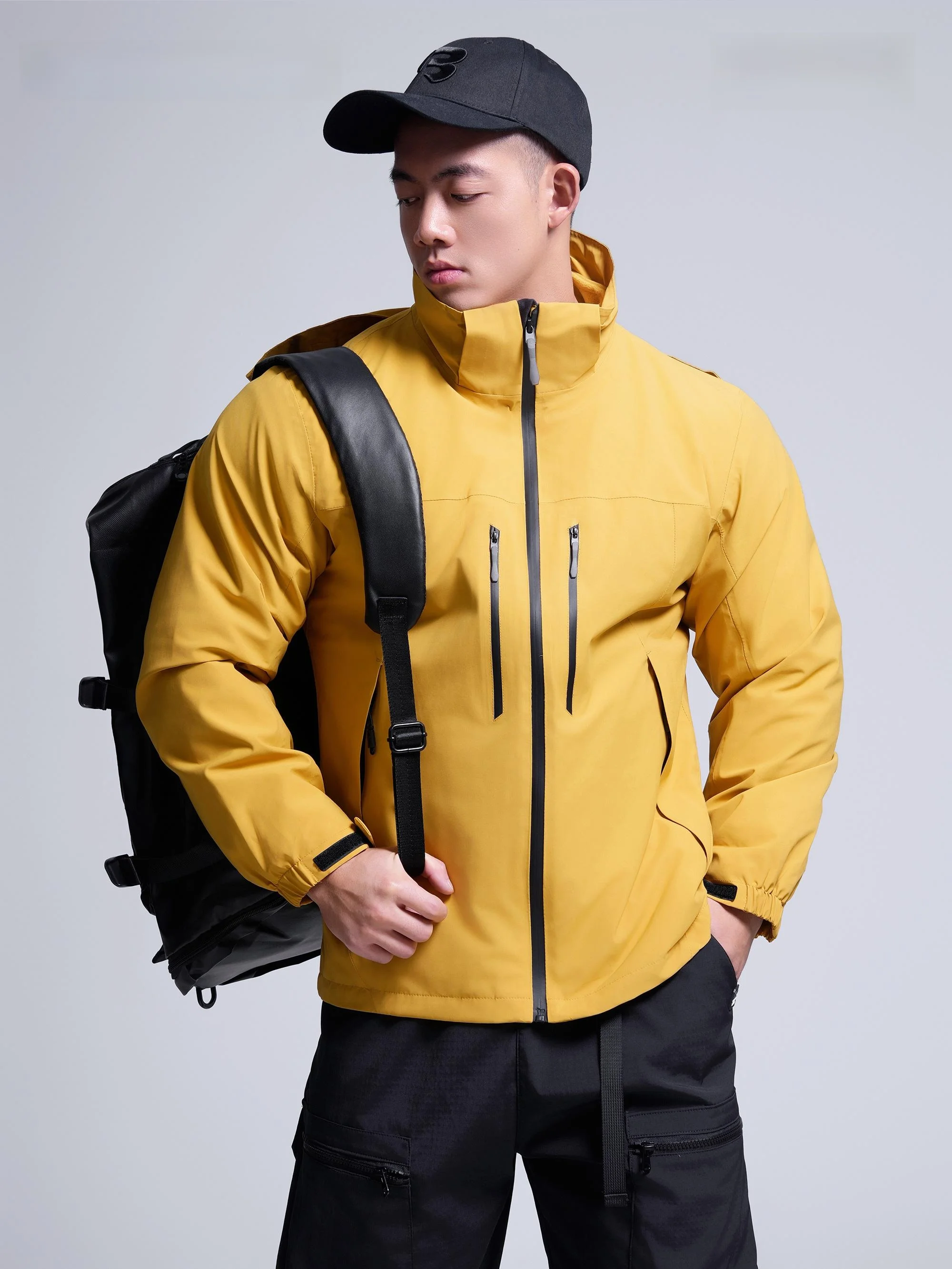 

Men's Tee-in-One Detachable Waterproof Outdoor Climbing Jaet Autumn Winter Heavy Rainproof Hiking Clothing Outerwear Coat