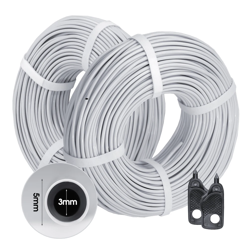 5-150m 3/5mm 1/8'' Watering Hose Garden Greenhouse 2-Layer Drip Irrigation Pipes Panda Soft PVC Tubing White Skin Black Inside