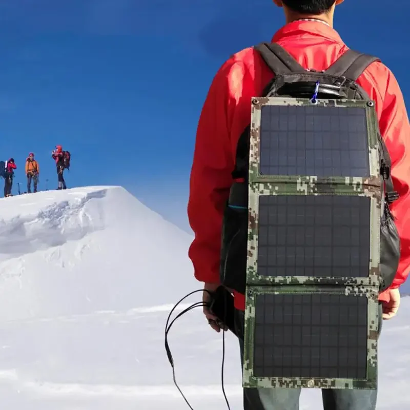 100W 3000mA Dual USB Solar Panel Outdoor Folding Waterproof Solar Panel Charger Mobile Power Battery Charger With 4 in 1 Cable