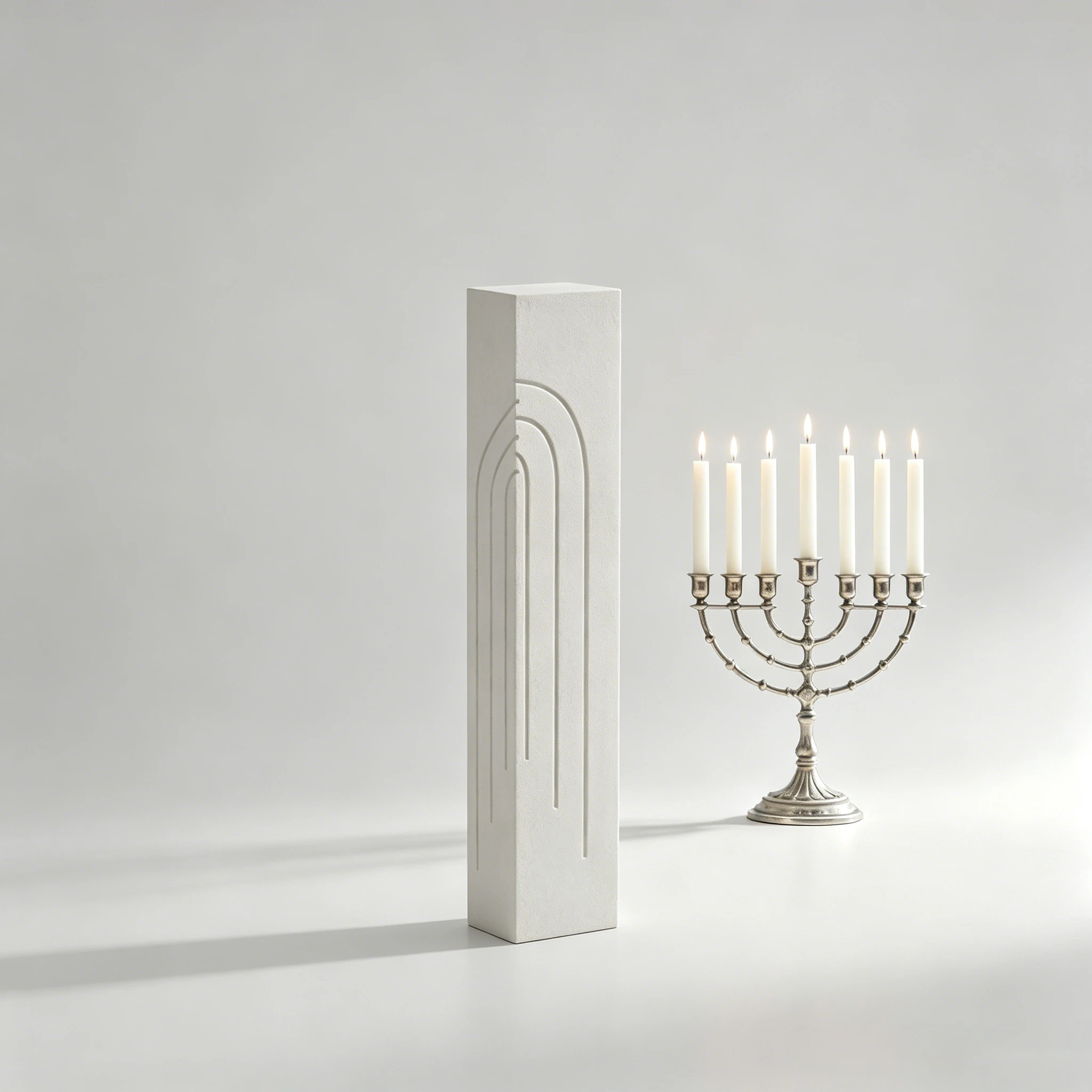 

Modern Arch Line Mezuzah Silicone Mold Minimalist Concrete Plaster Mezuzah Case Mould for Jewish Doorpost Blessing DIY