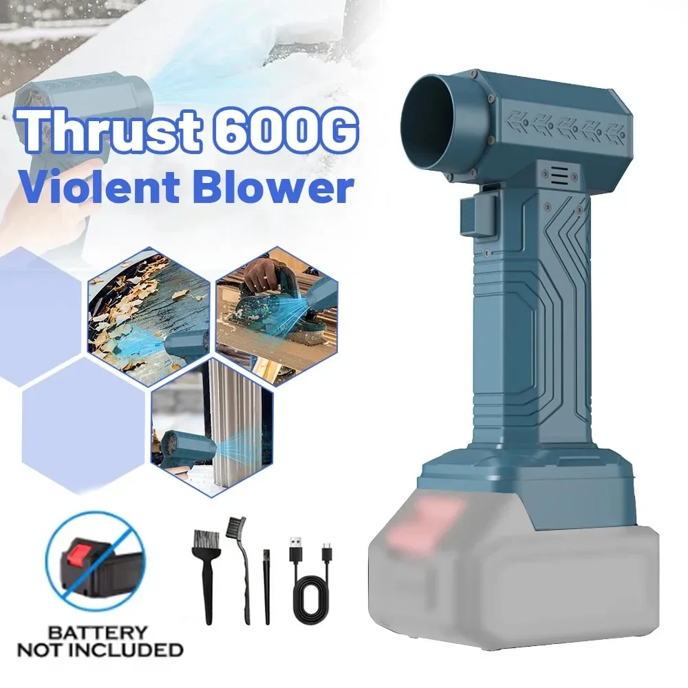 

500W 600g Thrust Brushless Car Blower 10000mAh Battery Snow Removal Air Dryer Compatible Makita 21V Battery