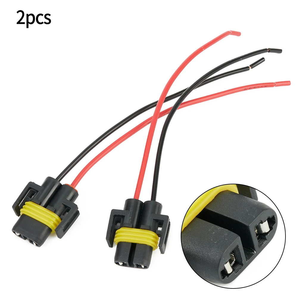 H11 H8 Female Connector Adapter, 2Pcs Wiring Harness Socket Plug for Fog Light, Compatible with H11 H8 880 Sockets