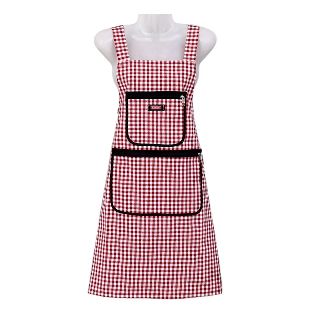 

Convienent Multicolor Apron Grids Pattern Waterproof Cooking Smock Oilproof Can Wipe Hands Kitchen Workwear Home Bar Cafe