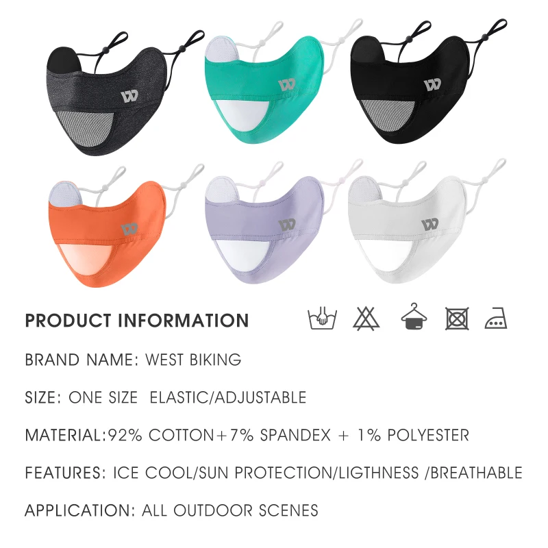 WEST BIKING Summer Ice Silk UV Protection Mask Breathable Outdoor Sport Cycling Hiking Women Men Adjustable Unisex Face-Kini