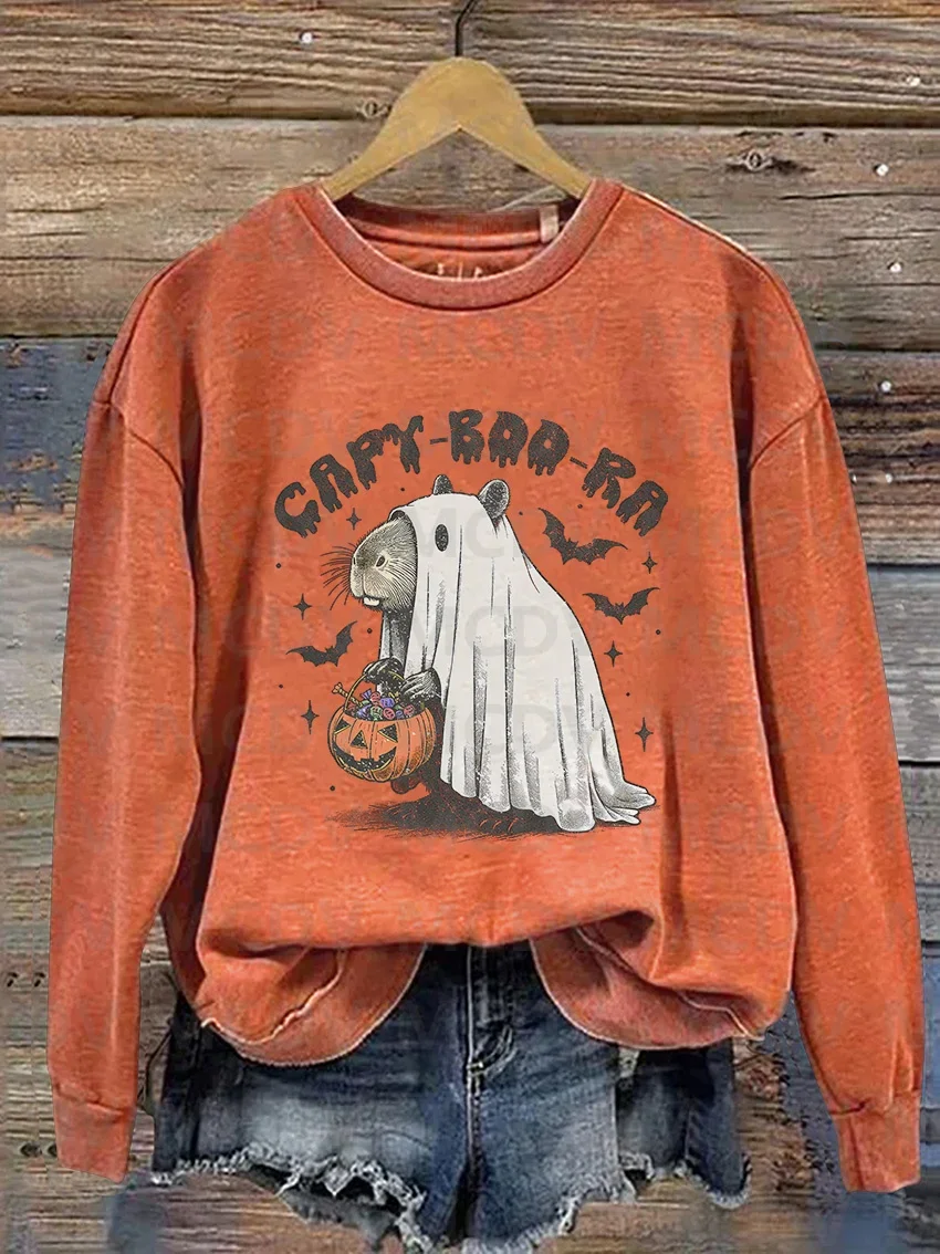 

Capy-Boo-Ra Halloween Casual Print Sweatshirt 3D Printed Women Casual Pullover