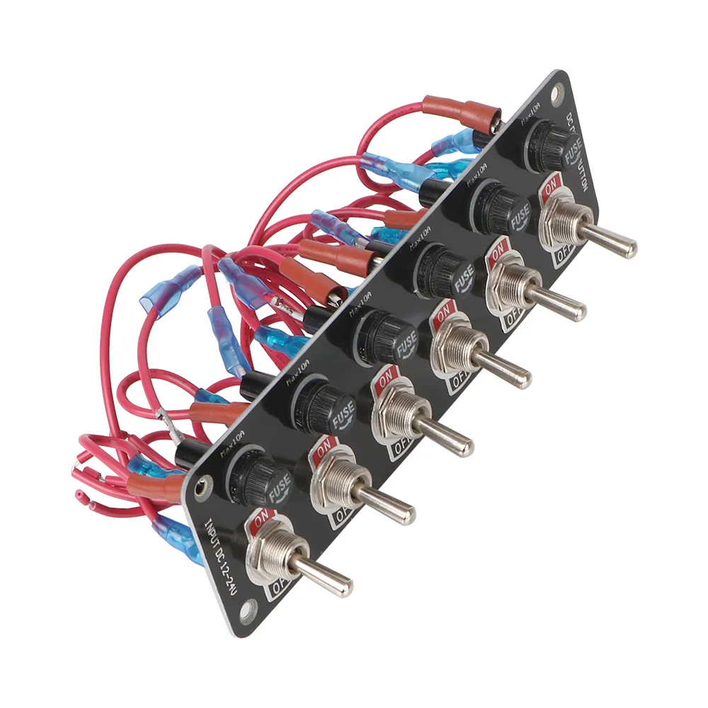 لسيارة RV شاحنة مقطورة سباق التخييم اليخوت البحرية تشغيل/إيقاف الروك تبديل التبديل 12 فولت 24 فولت 10A فيوز 6 عصابة تبديل لوحة التبديل