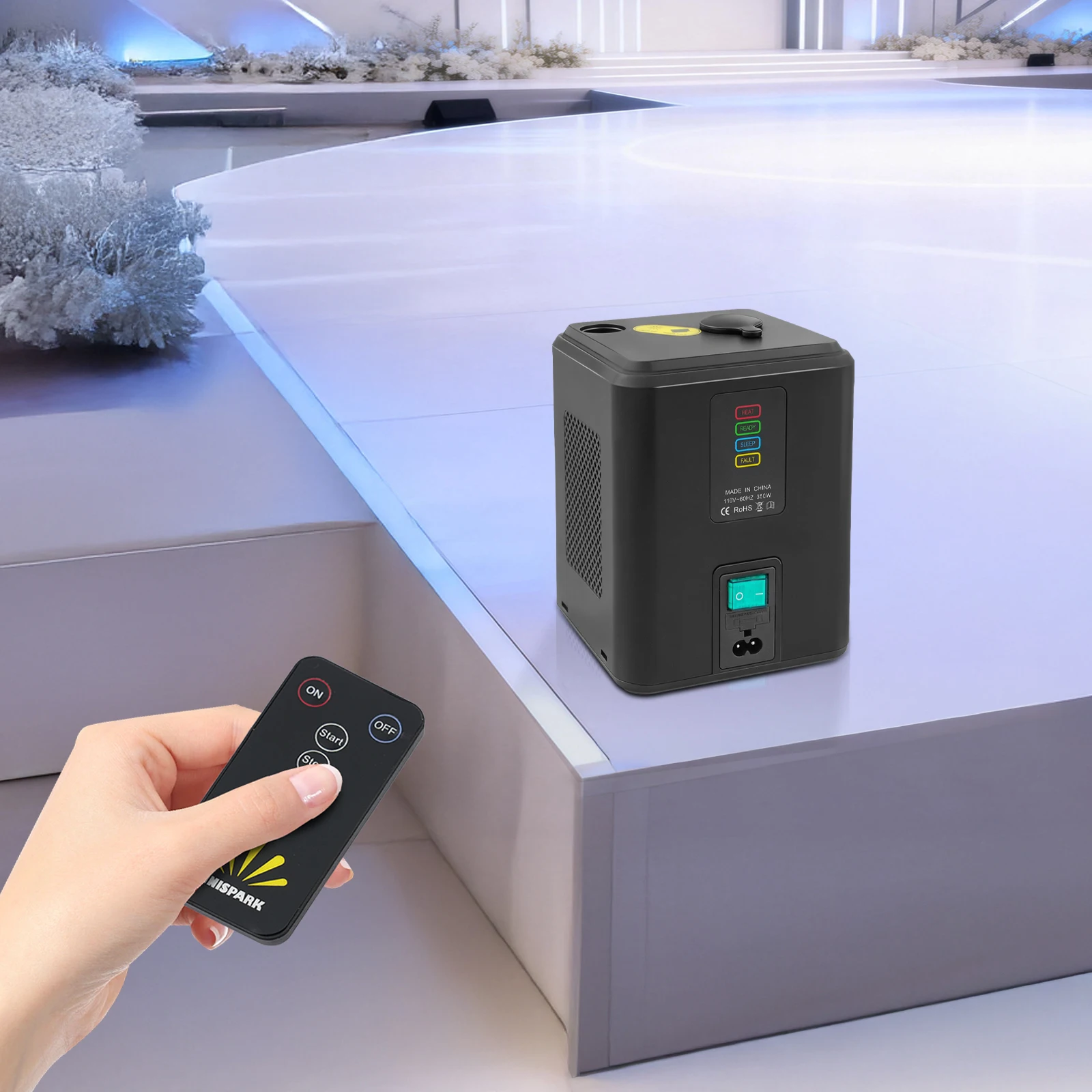 Mini Cold Spark Machine, 350W Stage Effect Lighting with Remote Control, ABS Floor Standing Visual Effect Device for DJ Weddings Parties Concerts view 4