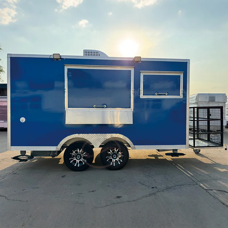 

Modern Stainless Pizza Food Trailer Mobile Hot Dog Vending Ice Cream Truck Importer with Full Kitchen Equipment