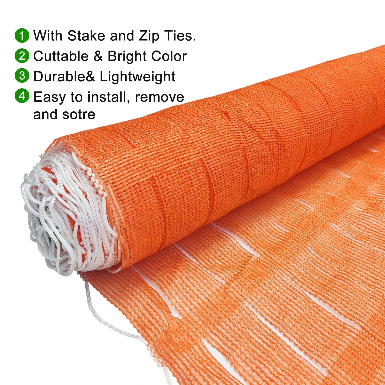 

3.3 ft. x 164.0 ft. Orange Construction Snow/Safety Barrier Fence Warning Barrier Fence with (41-Pack Stake)