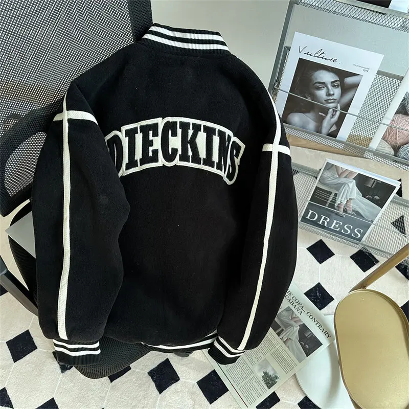 

Модный бейсбольный джет для пар с вышитыми буквами в стиле хип-хоп, мужской зимний джет свободного покроя, верхняя одежда