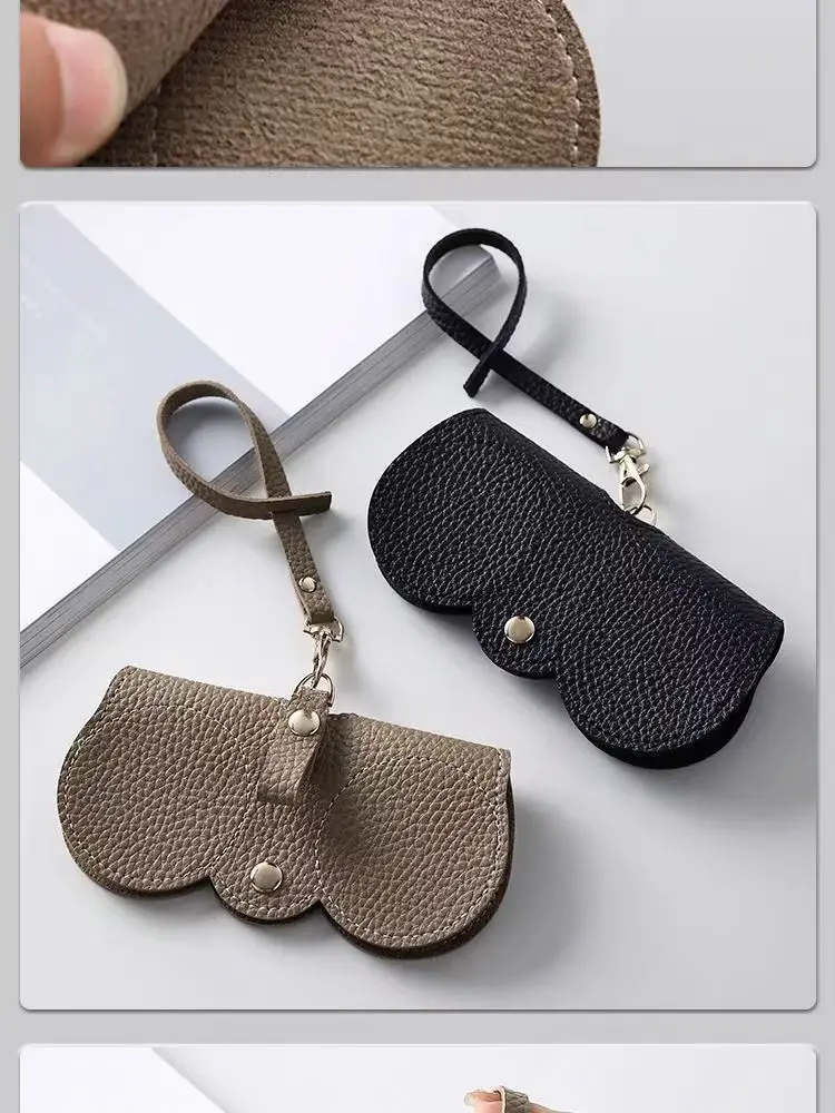 PU Sunglasses Case - Portable Eyeglass Holder - Sunglasses Protection Cover - Cute Eyeglass Clip - Women's Simple Eyeglass Bag