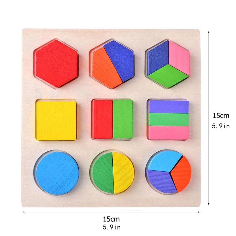 Wooden Puzzle Geometric Shapes 3D Puzzle Montessori Toys Sorting Math Preschool Learning Wood Puzzles Toys For Kids image 5