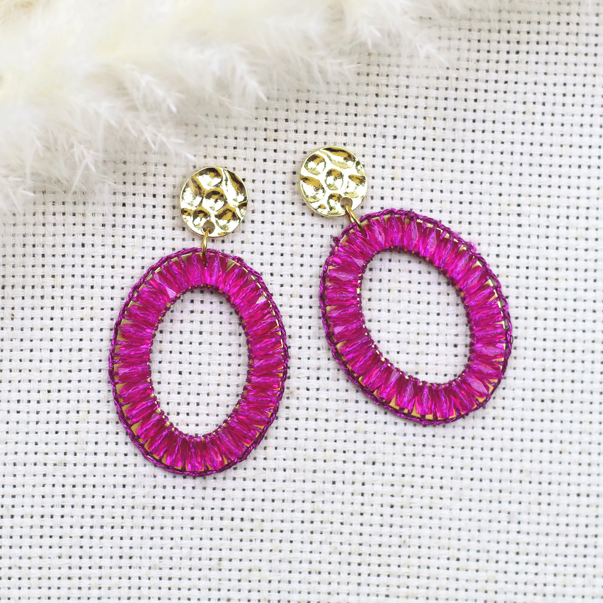 INKDEW Oval Shape Fashion Drop Earrings for Women Handmade Beads Crystal Big Long Earrings Jewelry Bohemia Gift boho EA094