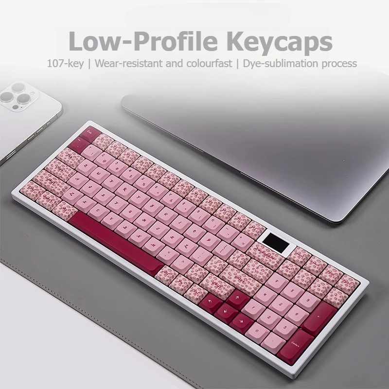 

Оригинальные колпачки для клавиш с леопардовым принтом, ультратонкие низкопрофильные колпачки для клавиш Pbt, колпачки для сублимационной клавиатуры, механические колпачки для клавиш на заказ