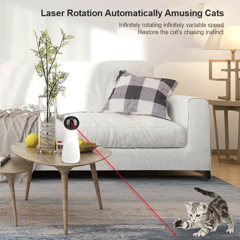 Automatic Cat Toys Interactive Smart Teasing Pet LED Laser Funny Handheld Mode Auto-Rotate Electronic Pet for All Cats