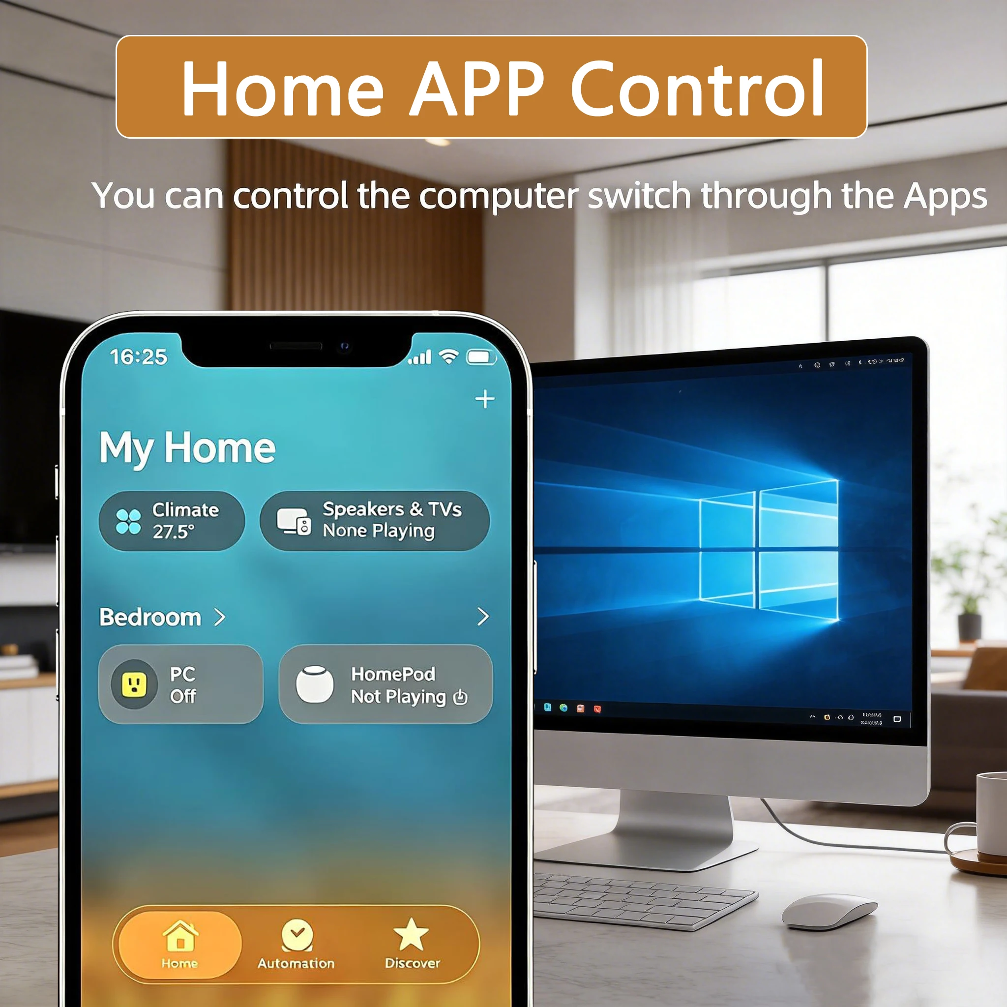 Homekit APP Matter PC Wyłącznik Zasilania Komputer Zdalne Uruchamianie Kartka Startowa Telepraca PICE dla Apple Siri Homepod Pilot Zdalnego Sterowania — zdjęcie produktu 3