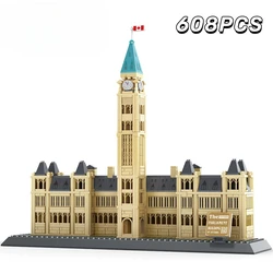 608PCS World Famous Modern Architecture Building Blocks Canada Parliament Particle Assembly Bricks Toy For Children Boys Gifts