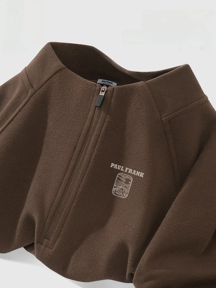 

Мужская термофутболка с длинным рукавом на молнии, двусторонняя, с начесом, стандартный крой, с принтом, из смесового полиэстера