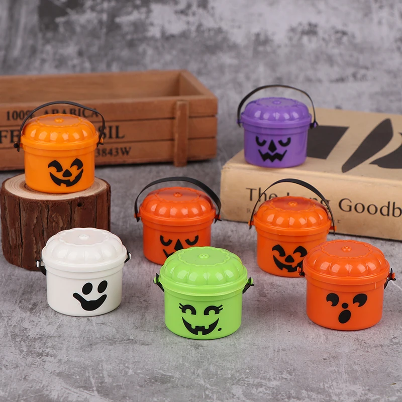 Halloween Nostalgia Buckets Removable Pumpkin Bucket Candy Jar Table Accessories Bedroom Crafts Garden Room Decoration