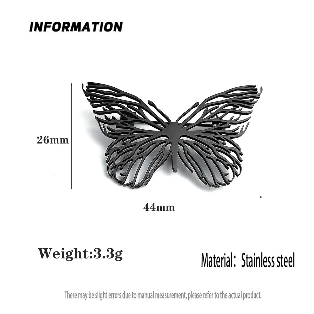 Butterfly spreads its wings dynamic stainless steel metal brooch, ceremony formal wear and outdoor party wear multi-color