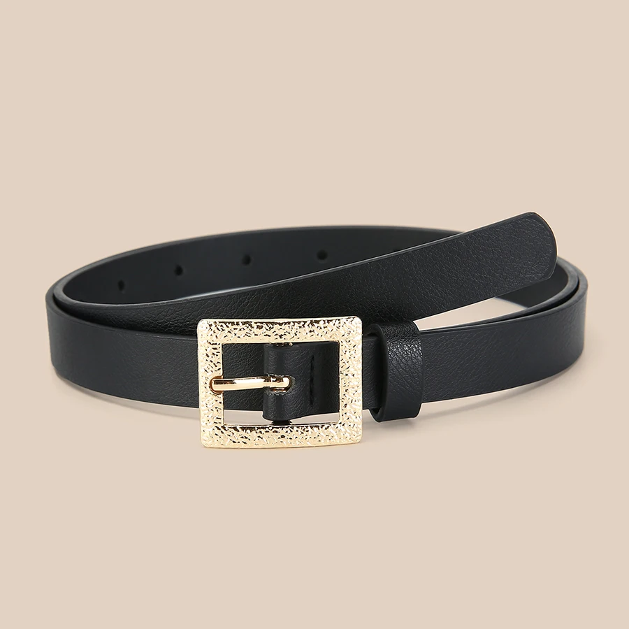 3 unids/set de cinturón para mujer, cinturón fino con hebilla a la moda, cinturón suave de lujo para mujer con pantalones Cargo, pantalones vaqueros, cinturón a prueba de viento, cinturón de cuero PU