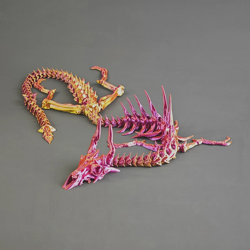 Original 3d Printed Articulated Skeleton Dragon Hinged Toy For Desk Decor Aquarium Ornament Action Figure Creative Gift Model