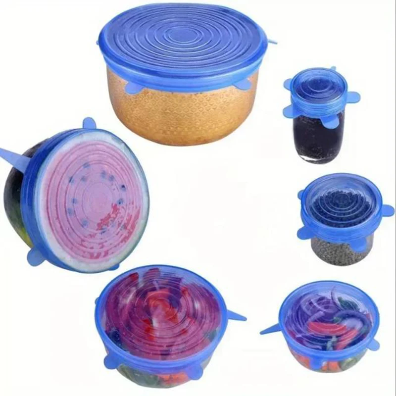 

Silicone Stretch Lid Kitchen Accessories Can Be Reused Food Cover Plastic Wrap Cover Fresh-Keeping Sealed Bowl Storage Home