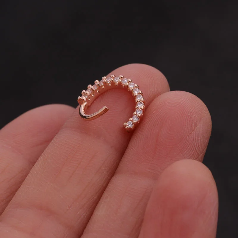 1PC Nase Ringe für Frauen Punk Gothic Micro-set Zirkon Knorpel Daith Ohrringe Septum Ring Körper Ohr Piercing schmuck KAE133 – Detail 3