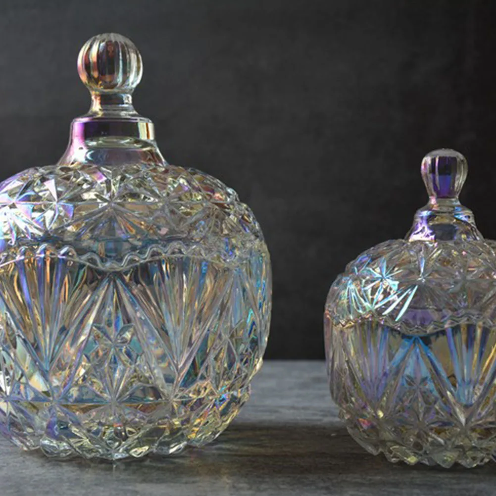 

Candy Jar Jewelry Storage Case Dish with Lid Jars Container Small Trinket Creative
