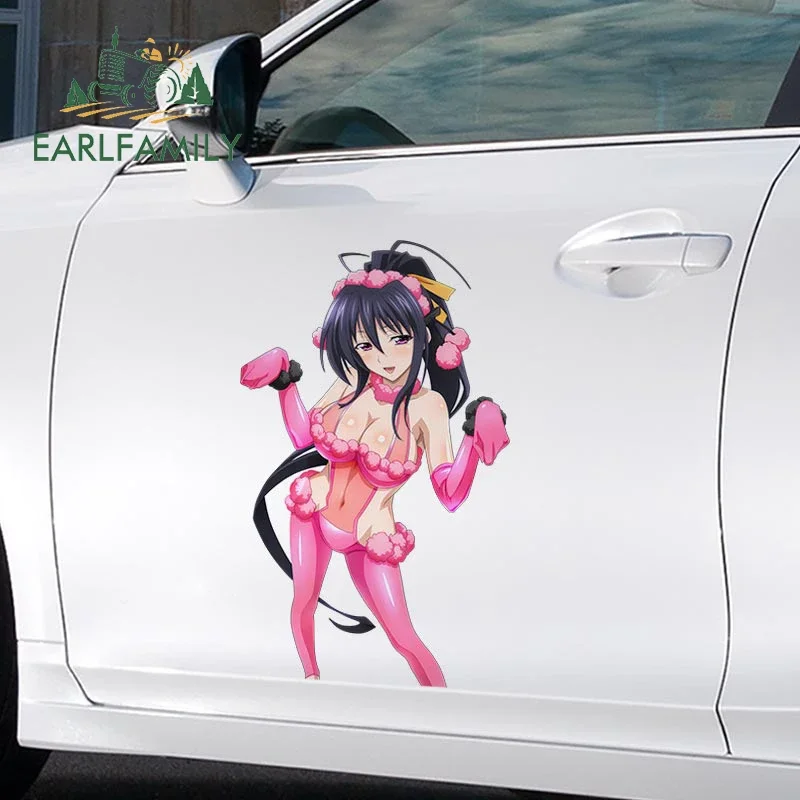 EARLFAMILY 43cm x 26.7cm for Sexy Anime Himejima Akeno Car Sticker Air Conditioner Decal Waterproof Vinyl Creative Auto Graphics