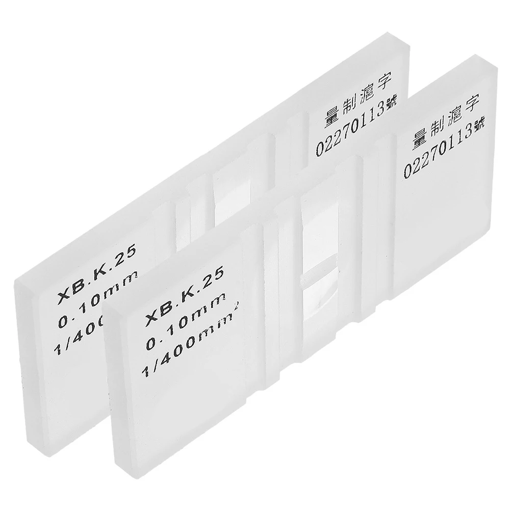 

2Pcs Blood Cell Counting Board Hemocytometer Glass Counting Chamber Portable Laboratory Microscope Slide Hemocytometer Board