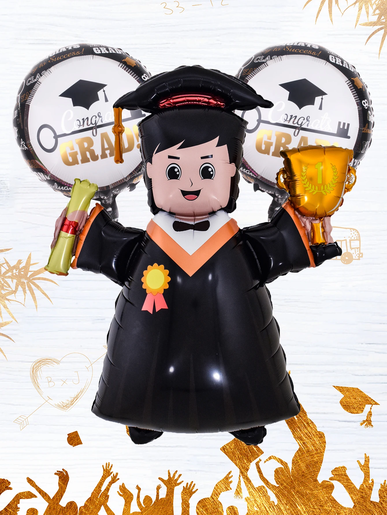 3Pcs Graduation Bal…