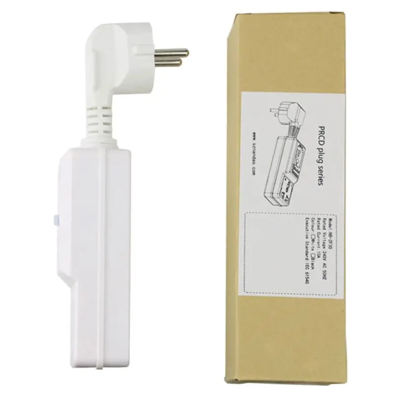 Adaptador enchufe RCD para protección fugas UE, 16A, disyuntor doméstico Swi, envío directo