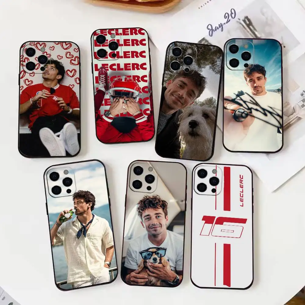 

Racing Driver C-Charles L-Leclercs Phone Case For iPhone 16,15,14,13,12,17,Pro Max,Plus Silicone Black Case