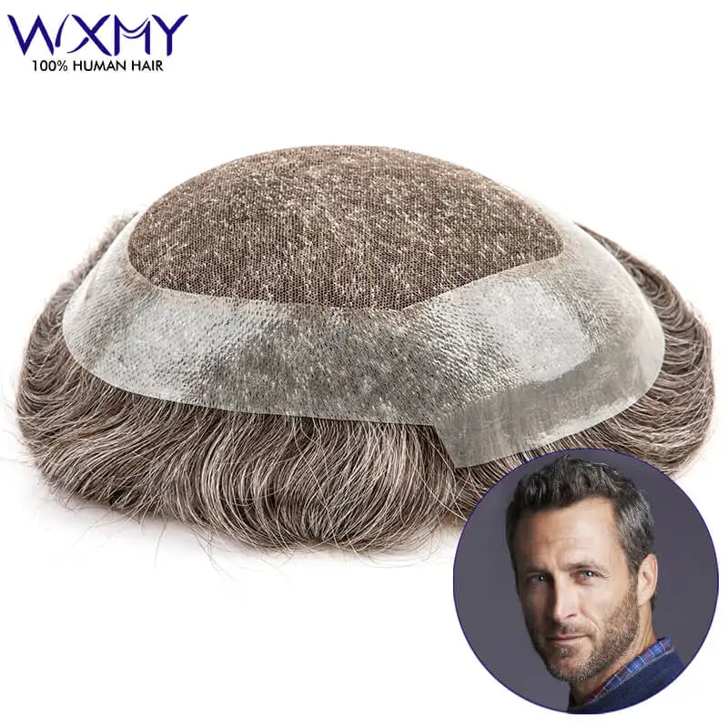 Australia Swiss Lace Toupee For Men Male Hair Prosthesis Breathable Men's Wigs Natural Human Hair Capillary Replacement Systems