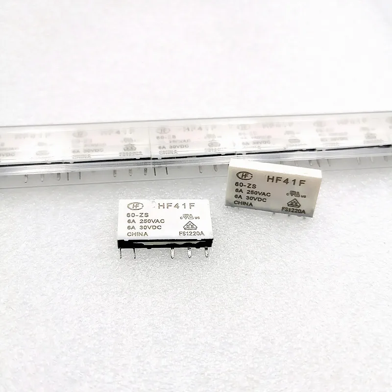 5PCS/lot 100% New Relay HF41F 60-ZS HF41F-60-ZS HF41F-60-ZS 41F-1Z-C2-1 AC230V  60V 6A  Ultra-thin relay module module