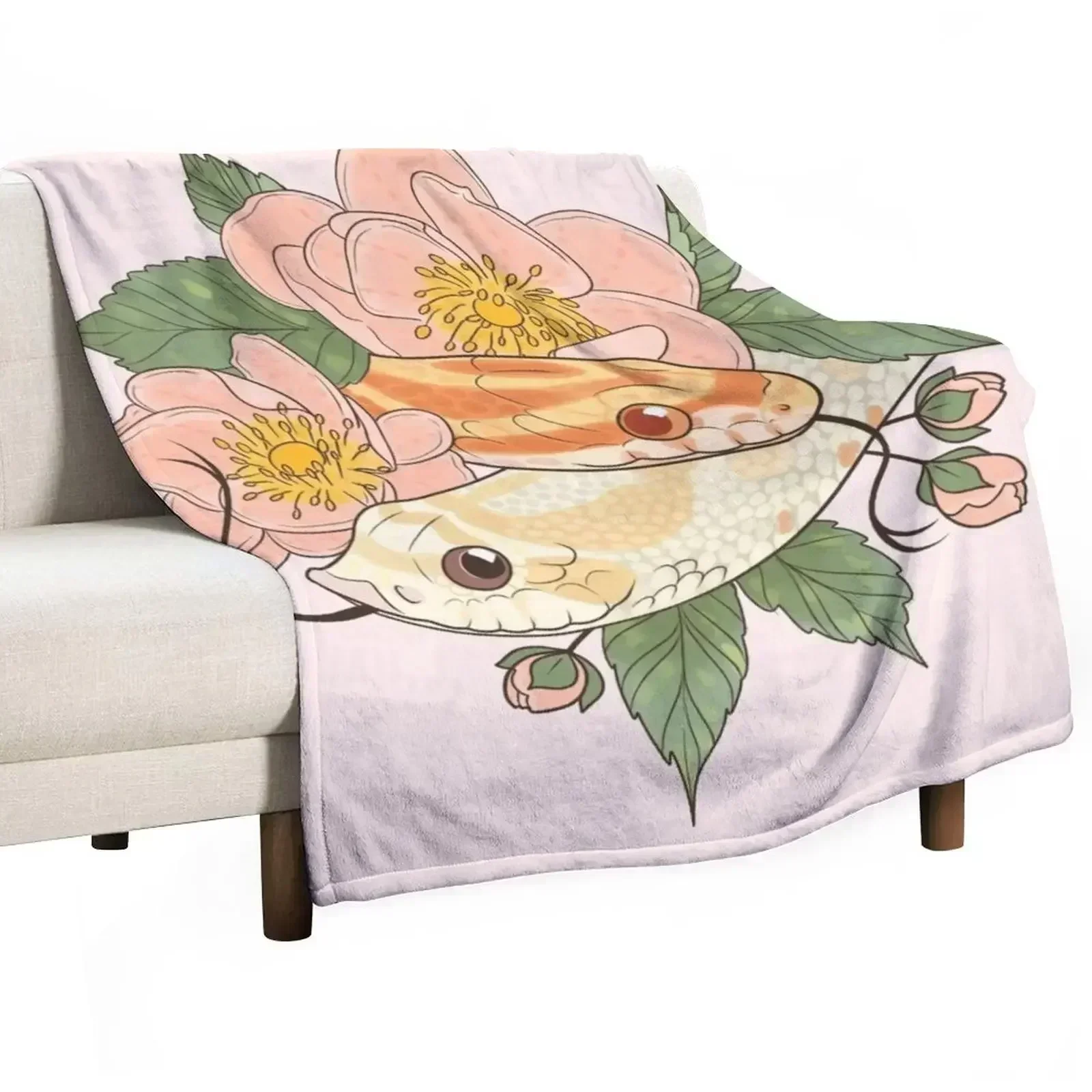 Corn Snake and Hognose Snake Throw Blanket Furry bed plaid Blankets