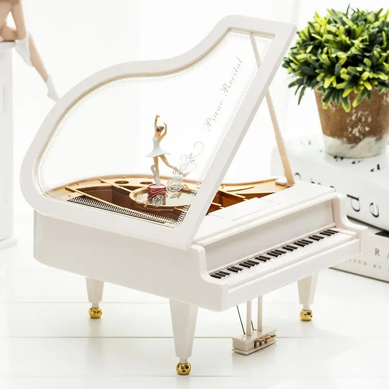 

Home Piano Music Box Eight Music Box Decoration Creative Spinning Dance Little Girl Music Box For Friend's Birthday Gift LF611