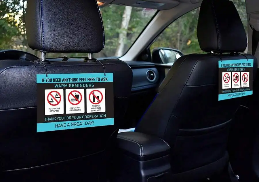 2-Pack Tips Rating Appreciated Rideshare Accessories Sign For Car Taxi - Rate Me Tip No Smoking For 5 Star Rides For Ride-Share