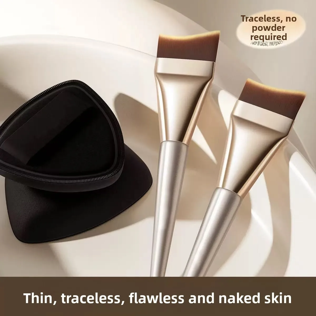 Pincel de base de cabeça plana ultra-fino escova plana cabeça traceless máscara escova misturada fundação creme pincéis de maquiagem