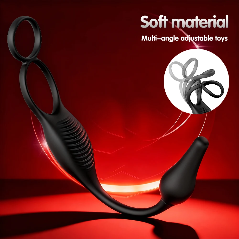 Remote Control Vibrating Butt Plug Cock Ring Prostate Massager for Men for Gay Anal Vibrator Penis Ring Adult Sex Toy for Men - view 4