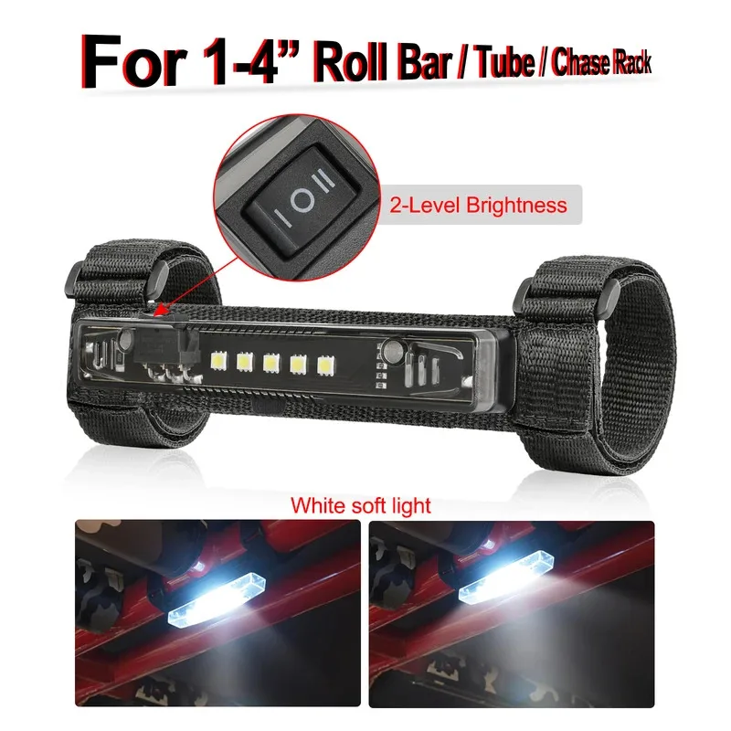 High Quality LED Dome Reading Light For Segway Fugleman UT10 Crew Cab 2022-2025 UTV Interior Dome Light Universal Roll Bar Mount