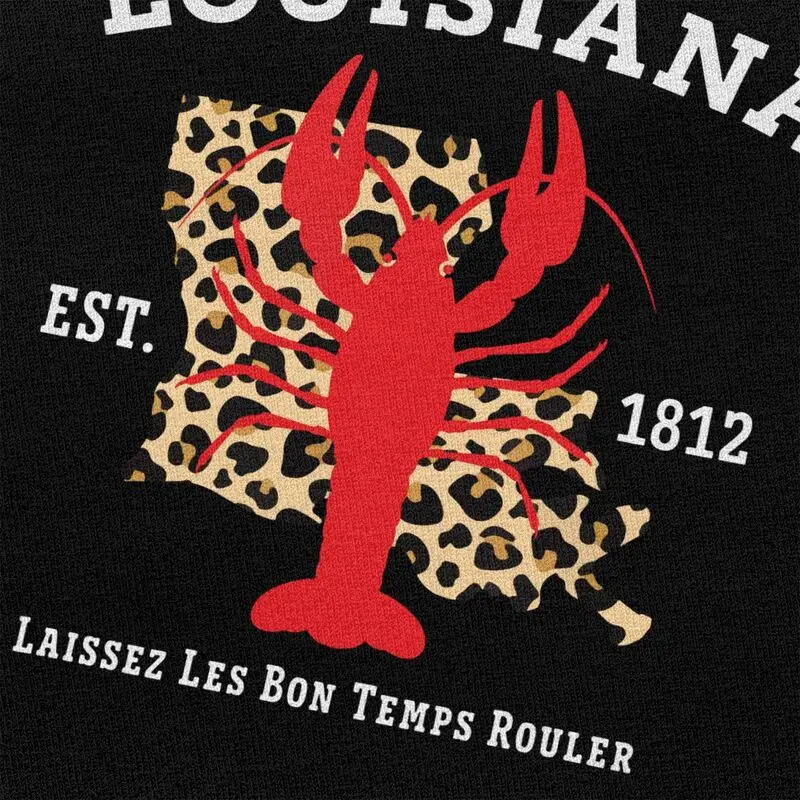 لويزيانا Est 1812 جراد ليوبارد تي شيرت الرجال النساء قصيرة الأكمام عادية تي شيرت الشارع الشهير الصيف القطن الخالص Camisetas