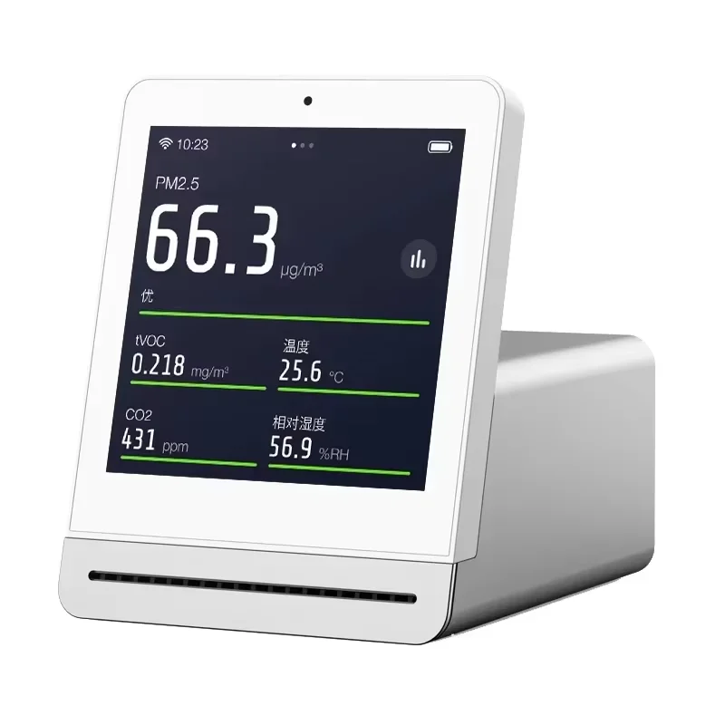 Qingping Luchtdetector Temperatuur-vochtigheidssensor Touchscreenbediening CO2 PM2.5 Kwaliteitsmonitor voor Xiaomi Mijia Smart Home