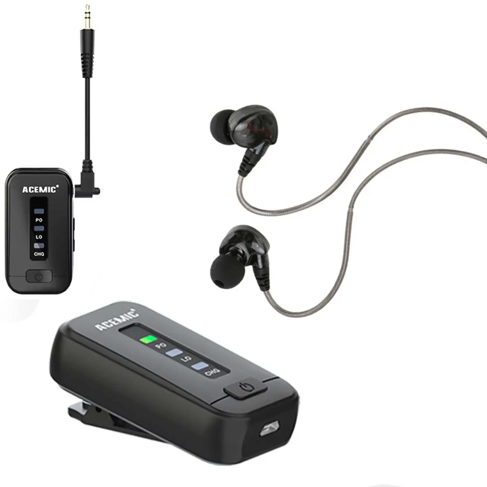 

Wireless Transmitter Receiver Earphone Monitor With Volume Adjustable For Live Professional Monitor Earphone Stage Audio