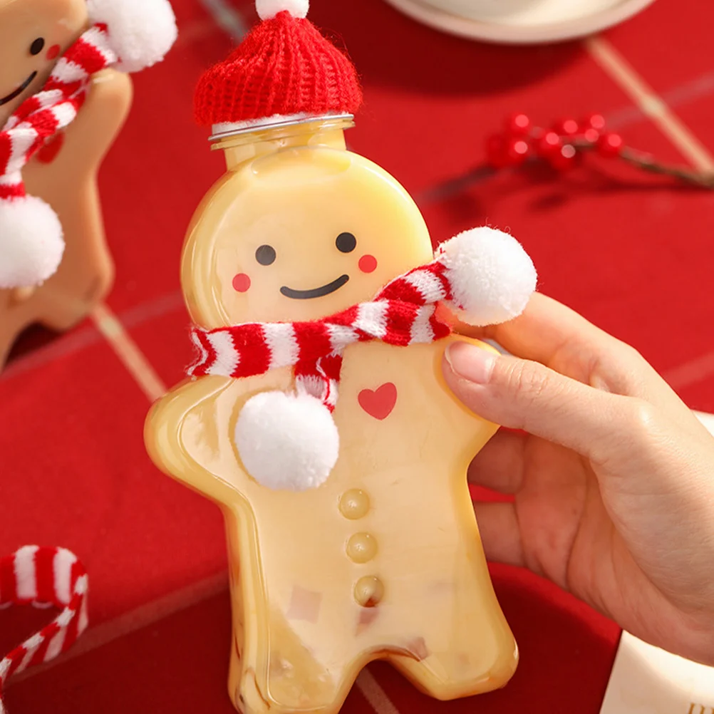 3 Pcs Self Made Juice Bottle Child Gingerbread Man Small Empty Bottles The Pet with Caps