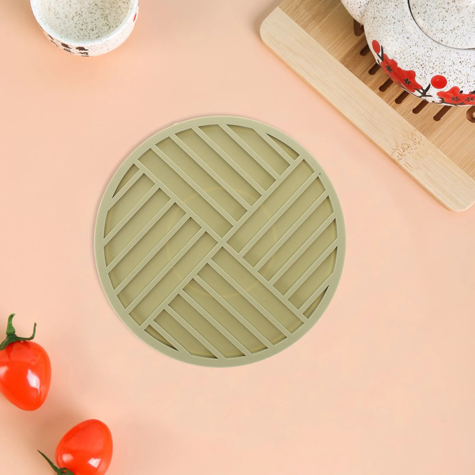 

Silicone Cup Pad 16cm Thickened Microwave Safe Matcha Trivet Hot Plate Mat Baking Protector Antislip Tableware Pad