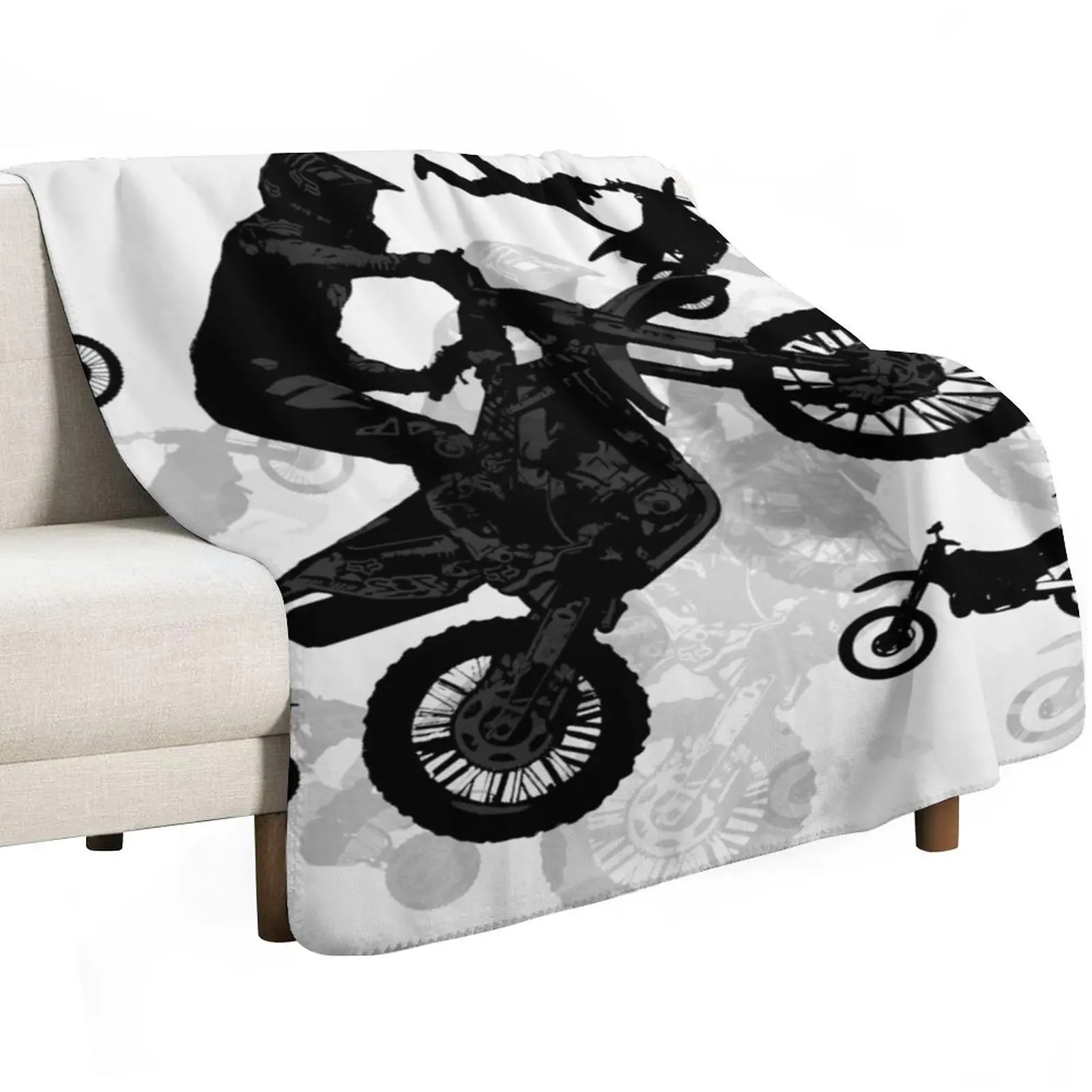 Extreme Stuntmen - Motocross Riders Throw Blanket Nap Bed Fashionable Personalized Gift Tourist Sofa Throw Plaid Blankets